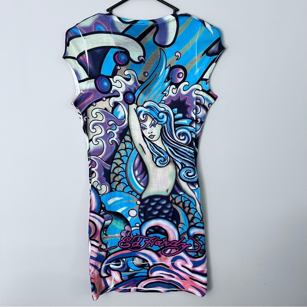 Ed Hardy Multicolor Graphic Dress